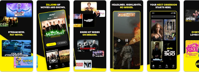 Pluto TV app screenshot